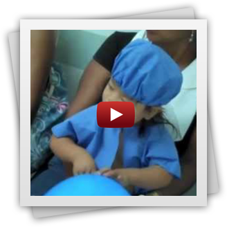 video of a child getting prepped for surgery